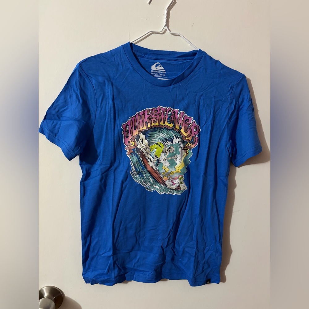 Boys Quiksilver Medium 10/12 Ocean Blue Surf Tee Tote11